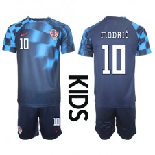 Kroatien Luka Modric #10 Bortaställ Barn VM 2022 Korta ärmar (+ Korta byxor)